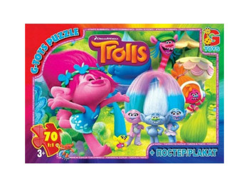 Пазли картонні Тролі, 70 елементів, G-Toys TR0071
