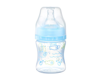 Пляшка антиколікова з широким отвором блакитна 120 мл. BabyOno 402/03