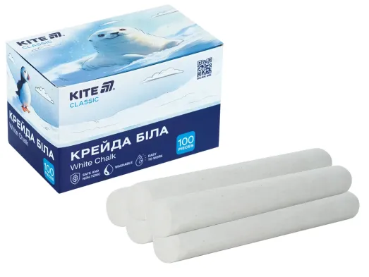 Мел белый круглый Kite Classic K-079-100, 100 шт