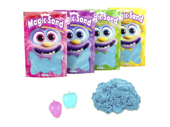 Кинетический песок Magic Sand голубой в пакете, 200 г, для лепки, Strateg