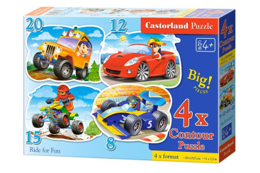 Пазлы Забавные поездки, 8,12,15 и 20 элементов, Castorland