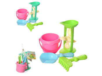 Набор для песочницы с мельницей 838-1, 27 см, с ведром и лопаткой, BabyToys