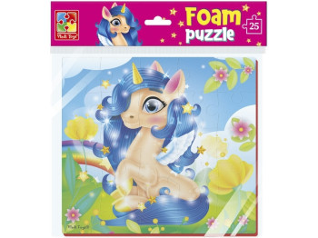 М'які пазли об’ємні Єдиноріг, 24×29 см, великі деталі, Vladi Toys