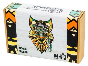 Фигурный деревянный пазл Лесная Лиса A4, в картонной упаковке, PuzzleOK