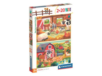 Пазлы 2х20 элементов, Семья на Ферме, Clementoni 24818
