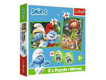 Пазл-гра 2в1 Trefl Smurfs Смурфикам весело з грою Memo