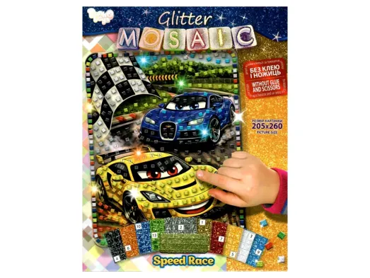 Набор для творчества Блестящая мозаика Glitter Mosaic 20,5х26 см, Danko Toys БМ-04-06