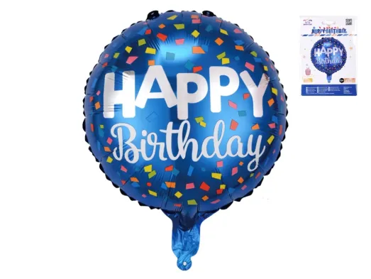 Кулька фольгована кругла Happy Birthday, 45 см