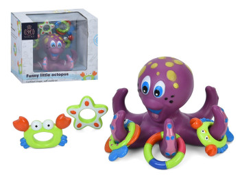 Игра для купания осьминог 8922, кольца-фигурки 5 шт.