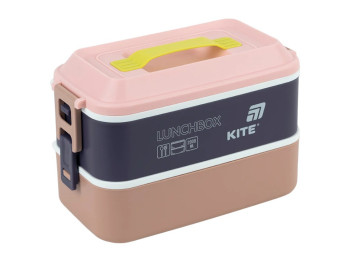 Ланчбокс двойной Kite K25-1184-1, 2000 мл, с ручкой, бежевый, Kite