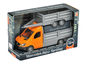 Машинка игрушечная Mercedes-Benz Sprinter 39667 с прицепом, 24 см, открывающаяся дверь, Tigres