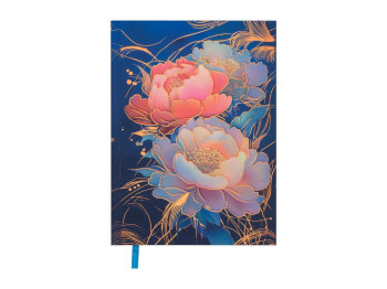 Щоденник недатований поліграфічний PEONY A5, темно-синій, 336 сторінок, BUROMAX