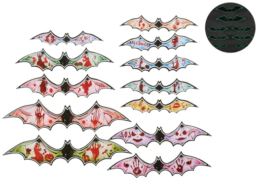 Светящиеся наклейки для Хэллоуина Bat 3D, 15×15 см, 12 шт. (цена за упаковку)