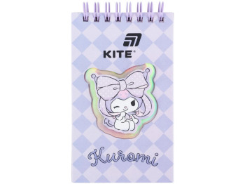 Блокнот на двойной цветной спирали Kuromi, 80×135 мм, 80 листов, линия, Kite