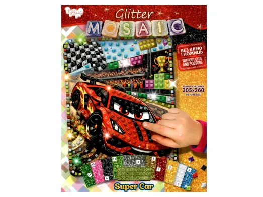 Набор для творчества Блестящая мозаика Glitter Mosaic 20,5х26 см, Danko Toys БМ-04-08