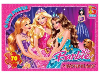 Пазлы картонные Barbie, 70 элементов, G-Toys BA007