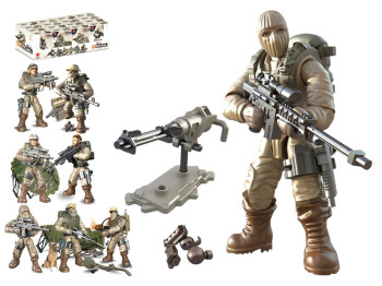Конструктор Special Forces, військовий боєць зі зброєю, мініфігурка, мікс видів (ціна за 1шт)