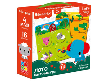 Гра настільна Лото, Вивчаємо тваринок, Vladi Toys