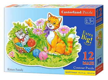 Пазлы Кошачья семья, 12 элементов, Castorland