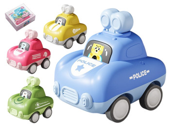 Набор инерционных машинок Cartoon Animal Car 4шт, 10 см