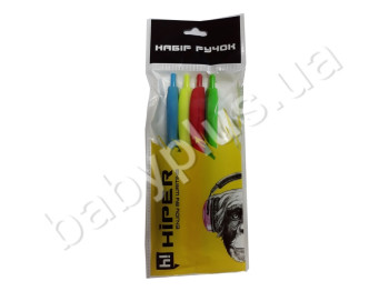Набор ручек масляных Soft-touch. Hiper HA-170-4. Цвет СИНИЙ. Цена за набор.