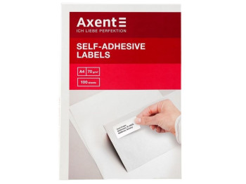 Етикетки з клейким шаром 100 аркушів A4. 2шт на аркуші розміром 210x148.5 мм. Axent 2471-A