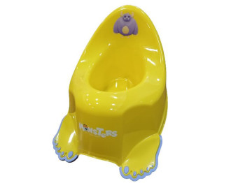 Горщик Монстрики з протиковзною гумою та музикою жовтий. Tega Baby PO-026-124