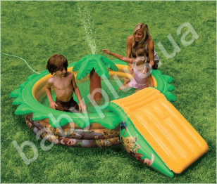 Бассейн душем и горкой Король лев Intex 57445