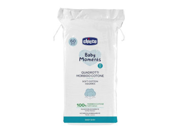 Салфетки хлопковые Baby Moments, 60 шт, Chicco