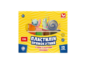 Пластилін прямокутний 12 кольорів