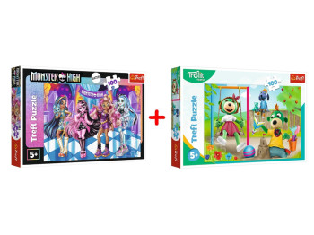 Набір пазлів "100" Monster High Жахливі друзі та "100" Treflik Смішні трефліки, Trefl