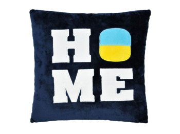 Подушка декоративная надпись HOME, 33 см, текстильная, Tigres
