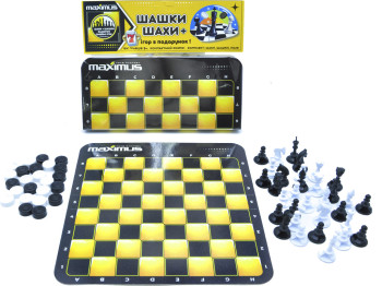 Настільна гра 2в1 шашки шахи 5446, 22 см, ігровий набір, Maximus