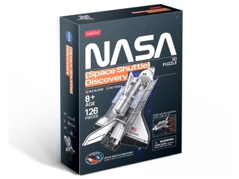 3D пазл конструктор Space Shuttle Discovery NASA, 33 см, об'ємна модель, Cubic Fun