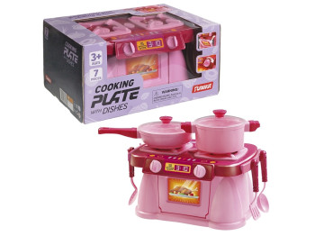 Плита игровая Cooking Plate with Dishes, 32 см, с посудой, Юника
