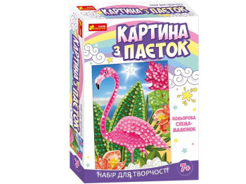 Картина из паеток Фламинго 30×21 см, выкладка по схеме, Ranok Creative