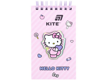 Блокнот на двойной цветной спирали Hello Kitty, 80×135 мм, 80 листов, линия, Kite