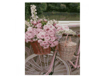 Алмазная картина Велосипед с цветами 30х40 см, Strateg