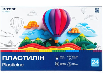 Пластилін Classic 24 кольори 480 грам, Kite