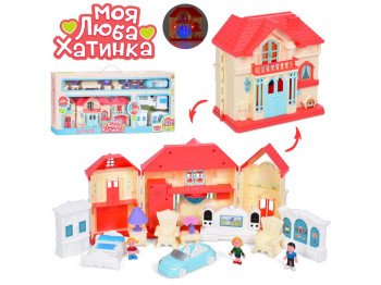 Дом для кукол со светом и звуком WD-933E, 64 см, мебель и фигурки, Limo Toy