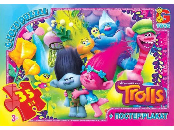 Пазли картонні Тролі, 35 елементів, G-Toys TR0075