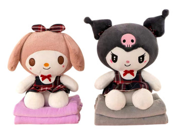 Детский плед-игрушка Kuromi, 50 см, 2 вида (цена за 1шт)