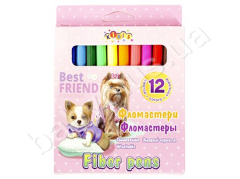 Набір фломастерів 12 кольорів, BEST FRIEND, KIDIS 13313