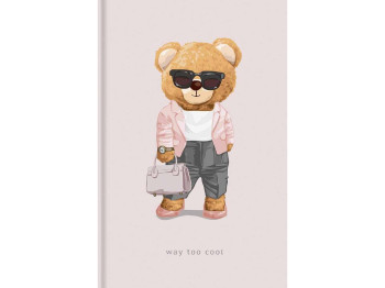 Блокнот интегральный софт и картонный картон Fashion Teddy, в клетку, белый блок