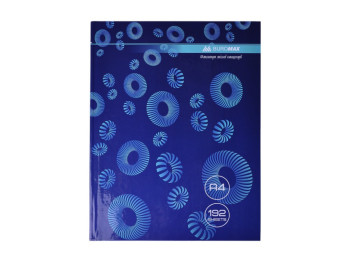 Книга канцелярська синя клітинка Абстрактні кола, А4, 192 аркуші