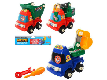 Конструктор на шурупах Стройтехніка 14 см 826 B, з інструментами, BabyToys