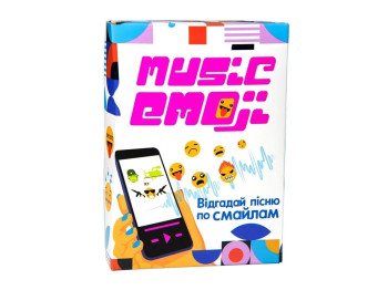 Настільна гра карткова Music Emoji, 14 см, відгадування пісень, Strateg
