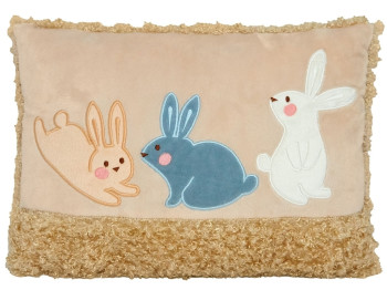 Подушка декоративна аплікація Little Rabbits, 33 см, текстильна, Tigres