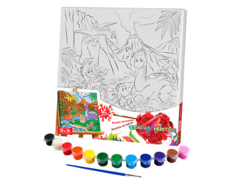 Набор для росписи на холсте Динозавры с акриловыми красками, Danko Toys.