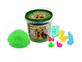 Кинетический песок Magic Sand зеленый, 1 кг, для лепки, Strateg